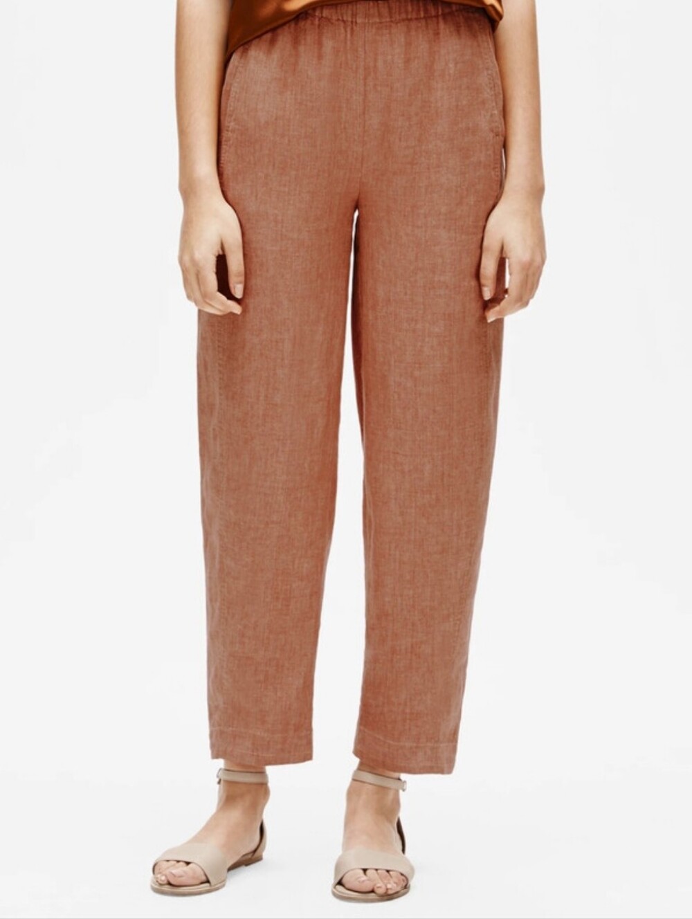 Eileen Fisher Washed Organic Linen Delave Lantern Pant Size S